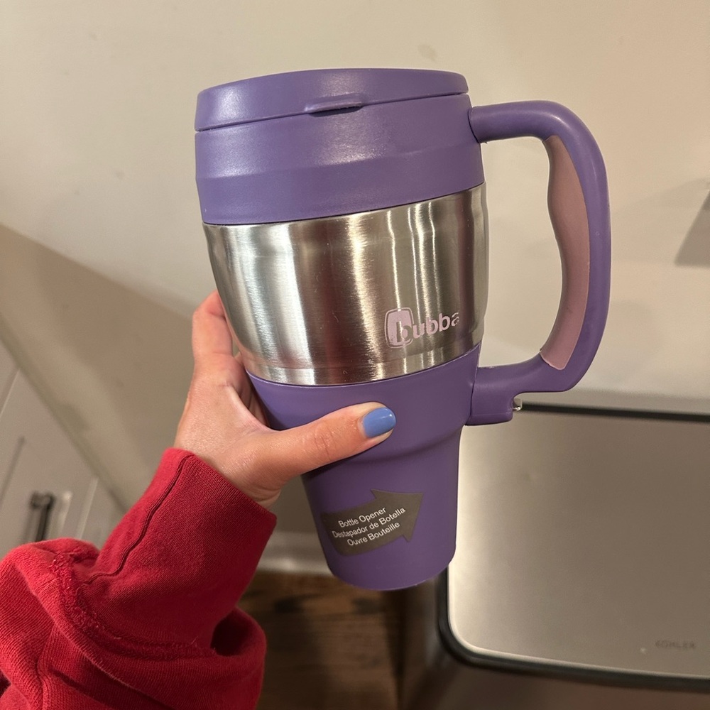 Purple and Silver Bubba Travel Mug - With Bottle Opener